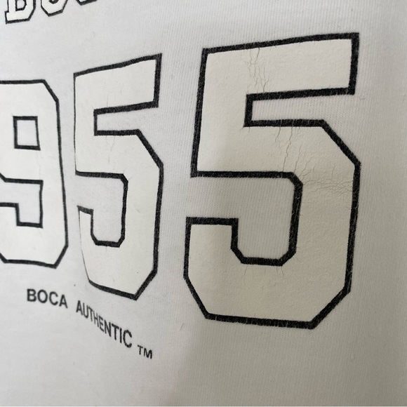 Vintage 90s BOCA AUTHENTIC Oversized White Cotton Hoodie Sweatshirt OS XXL - Picture 13 of 16
